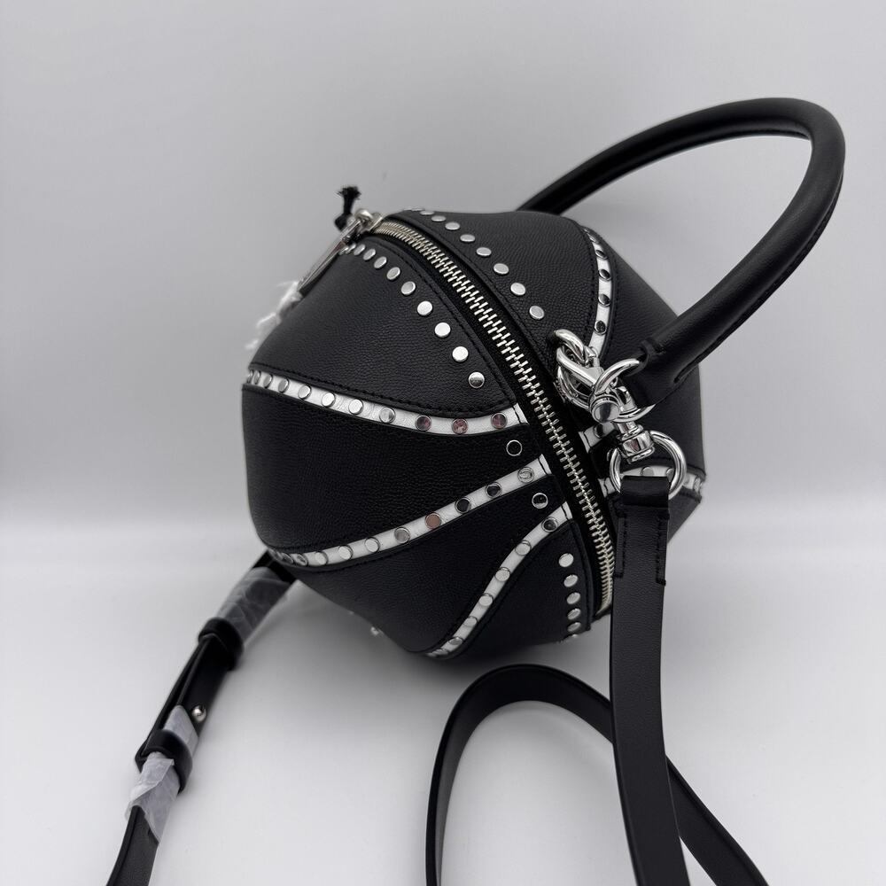 Rebecca Minkoff Basketball Bag Crossbody Leather Studded Black Handbag Purse NEW - Picture 4 of 10